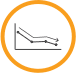 Reduction in pain intensity for the first migraine Icon of chart