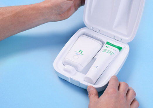 gammaCore device and gel in case.